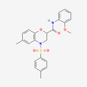 molecular formula C24H24N2O5S B14967920 N-(2-methoxyphenyl)-6-methyl-4-[(4-methylphenyl)sulfonyl]-3,4-dihydro-2H-1,4-benzoxazine-2-carboxamide 