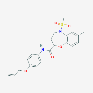 7-methyl-5-(methylsulfonyl)-N-[4-(prop-2-en-1-yloxy)phenyl]-2,3,4,5-tetrahydro-1,5-benzoxazepine-2-carboxamide