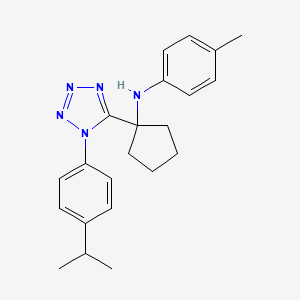 molecular formula C22H27N5 B14967938 4-methyl-N-(1-{1-[4-(propan-2-yl)phenyl]-1H-tetrazol-5-yl}cyclopentyl)aniline 