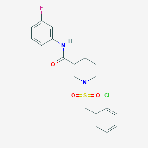 1-[(2-chlorobenzyl)sulfonyl]-N-(3-fluorophenyl)piperidine-3-carboxamide