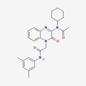 2-[3-(N-Cyclohexylacetamido)-2-oxo-1,2-dihydroquinoxalin-1-YL]-N-(3,5-dimethylphenyl)acetamide