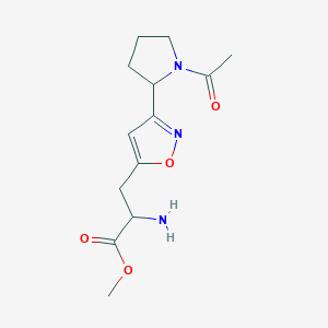 molecular formula C13H19N3O4 B1496798 Methyl 3-[3-(1-acetylpyrrolidin-2-yl)-1,2-oxazol-5-yl]-2-aminopropanoate 