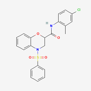 N-(4-chloro-2-methylphenyl)-4-(phenylsulfonyl)-3,4-dihydro-2H-1,4-benzoxazine-2-carboxamide