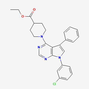 molecular formula C26H25ClN4O2 B14968002 ethyl 1-[7-(3-chlorophenyl)-5-phenyl-7H-pyrrolo[2,3-d]pyrimidin-4-yl]piperidine-4-carboxylate 