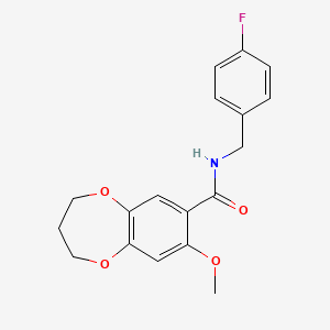 N-(4-fluorobenzyl)-8-methoxy-3,4-dihydro-2H-1,5-benzodioxepine-7-carboxamide