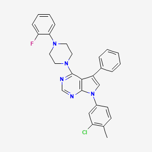 7-(3-chloro-4-methylphenyl)-4-[4-(2-fluorophenyl)piperazin-1-yl]-5-phenyl-7H-pyrrolo[2,3-d]pyrimidine