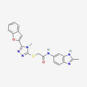 2-{[5-(1-benzofuran-2-yl)-4-methyl-4H-1,2,4-triazol-3-yl]sulfanyl}-N-(2-methyl-1H-benzimidazol-6-yl)acetamide