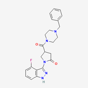 molecular formula C23H24FN5O2 B14968035 4-[(4-benzylpiperazin-1-yl)carbonyl]-1-(4-fluoro-1H-indazol-3-yl)pyrrolidin-2-one 