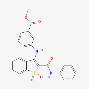 molecular formula C23H18N2O5S B14968037 Methyl 3-{[1,1-dioxido-2-(phenylcarbamoyl)-1-benzothiophen-3-yl]amino}benzoate 