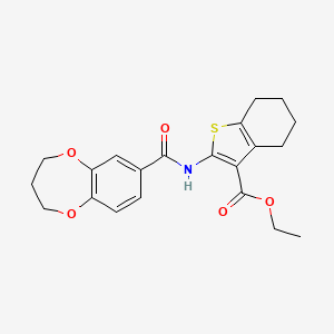 molecular formula C21H23NO5S B14968049 ethyl 2-[(3,4-dihydro-2H-1,5-benzodioxepin-7-ylcarbonyl)amino]-4,5,6,7-tetrahydro-1-benzothiophene-3-carboxylate 