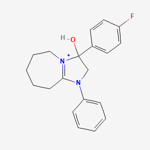 molecular formula C20H22FN2O+ B14968057 3-(4-fluorophenyl)-3-hydroxy-1-phenyl-2,5,6,7,8,9-hexahydro-3H-imidazo[1,2-a]azepin-1-ium 