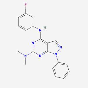 molecular formula C19H17FN6 B14968059 N~4~-(3-fluorophenyl)-N~6~,N~6~-dimethyl-1-phenyl-1H-pyrazolo[3,4-d]pyrimidine-4,6-diamine 