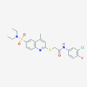 N-(3-chloro-4-fluorophenyl)-2-{[6-(diethylsulfamoyl)-4-methylquinolin-2-yl]sulfanyl}acetamide