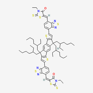 molecular formula C72H88N6O2S8 B1496808 4-Thiazolidinone, 5,5'-[[4,4,9,9-tetrakis(2-ethylhexyl)-4,9-dihydro-s-indaceno[1,2-b:5,6-b']dithiophene-2,7-diyl]bis(2,1,3-benzothiadiazole-7,4-diylmethylidyne)]bis[3-ethyl-2-thioxo- 