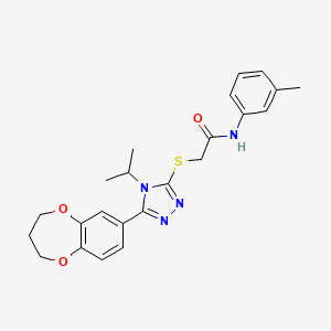 2-{[5-(3,4-dihydro-2H-1,5-benzodioxepin-7-yl)-4-(propan-2-yl)-4H-1,2,4-triazol-3-yl]sulfanyl}-N-(3-methylphenyl)acetamide