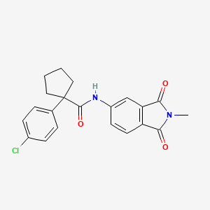 molecular formula C21H19ClN2O3 B14968159 1-(4-chlorophenyl)-N-(2-methyl-1,3-dioxo-2,3-dihydro-1H-isoindol-5-yl)cyclopentanecarboxamide 