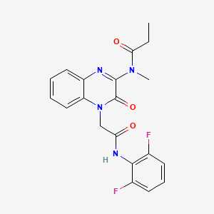 molecular formula C20H18F2N4O3 B14968160 N-(4-{2-[(2,6-difluorophenyl)amino]-2-oxoethyl}-3-oxo-3,4-dihydroquinoxalin-2-yl)-N-methylpropanamide 