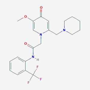 molecular formula C21H24F3N3O3 B14968168 2-(5-methoxy-4-oxo-2-(piperidin-1-ylmethyl)pyridin-1(4H)-yl)-N-(2-(trifluoromethyl)phenyl)acetamide 