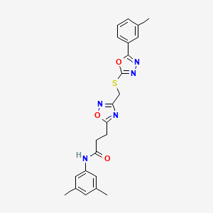 N-(3,5-dimethylphenyl)-3-[3-({[5-(3-methylphenyl)-1,3,4-oxadiazol-2-yl]sulfanyl}methyl)-1,2,4-oxadiazol-5-yl]propanamide