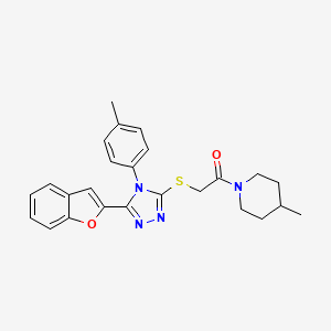 2-{[5-(1-benzofuran-2-yl)-4-(4-methylphenyl)-4H-1,2,4-triazol-3-yl]sulfanyl}-1-(4-methylpiperidin-1-yl)ethanone