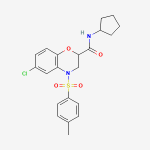 6-chloro-N-cyclopentyl-4-[(4-methylphenyl)sulfonyl]-3,4-dihydro-2H-1,4-benzoxazine-2-carboxamide