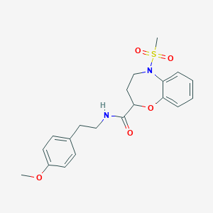 molecular formula C20H24N2O5S B14968224 N-[2-(4-methoxyphenyl)ethyl]-5-(methylsulfonyl)-2,3,4,5-tetrahydro-1,5-benzoxazepine-2-carboxamide 