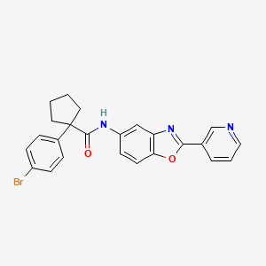 molecular formula C24H20BrN3O2 B14968227 1-(4-bromophenyl)-N-[2-(pyridin-3-yl)-1,3-benzoxazol-5-yl]cyclopentanecarboxamide 