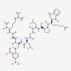 molecular formula C52H78F3N17O15 B1496824 L-Argininamide, N2-(2-aminobenzoyl)-L-lysyl-L-prolyl-L-leucylglycyl-L-leucyl-3-[(2,4-dinitrophenyl)amino]-L-alanyl-L-alanyl-(9CI) CAS No. 290362-09-3