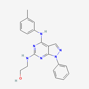 molecular formula C20H20N6O B14968269 2-({4-[(3-methylphenyl)amino]-1-phenyl-1H-pyrazolo[3,4-d]pyrimidin-6-yl}amino)ethanol 