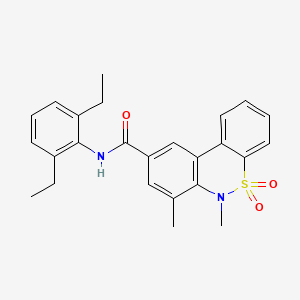 molecular formula C25H26N2O3S B14968270 N-(2,6-diethylphenyl)-6,7-dimethyl-6H-dibenzo[c,e][1,2]thiazine-9-carboxamide 5,5-dioxide 