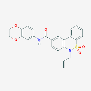 molecular formula C24H20N2O5S B14968276 6-allyl-N-(2,3-dihydro-1,4-benzodioxin-6-yl)-6H-dibenzo[c,e][1,2]thiazine-9-carboxamide 5,5-dioxide 