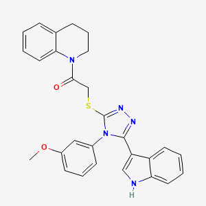 molecular formula C28H25N5O2S B14968286 2-((5-(1H-indol-3-yl)-4-(3-methoxyphenyl)-4H-1,2,4-triazol-3-yl)thio)-1-(3,4-dihydroquinolin-1(2H)-yl)ethanone 