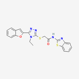 2-{[5-(1-benzofuran-2-yl)-4-ethyl-4H-1,2,4-triazol-3-yl]sulfanyl}-N-(1,3-benzothiazol-2-yl)acetamide