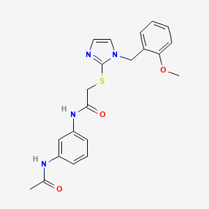 molecular formula C21H22N4O3S B14968296 N-(3-acetamidophenyl)-2-({1-[(2-methoxyphenyl)methyl]-1H-imidazol-2-yl}sulfanyl)acetamide 