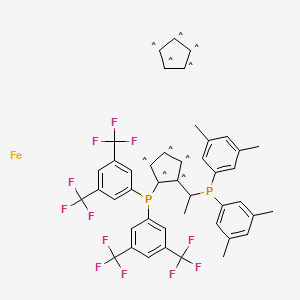 molecular formula C44H36F12FeP2 B1496830 (S)-(+)-1-{(S)-1-[(R)-2-Di-(3,5-bis(trifluoromethyl)phenyl)phosphino)-ferrocenyl]-ethyl-di-(3,5-xylyl)-phosphine 
