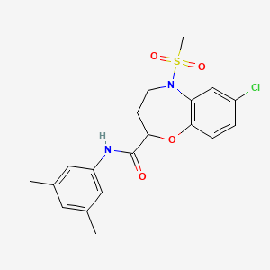 7-chloro-N-(3,5-dimethylphenyl)-5-(methylsulfonyl)-2,3,4,5-tetrahydro-1,5-benzoxazepine-2-carboxamide