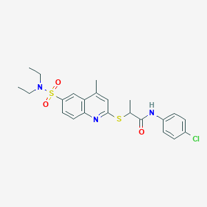 molecular formula C23H26ClN3O3S2 B14968323 N-(4-chlorophenyl)-2-{[6-(diethylsulfamoyl)-4-methylquinolin-2-yl]sulfanyl}propanamide 