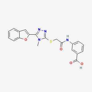 3-[({[5-(1-benzofuran-2-yl)-4-methyl-4H-1,2,4-triazol-3-yl]sulfanyl}acetyl)amino]benzoic acid