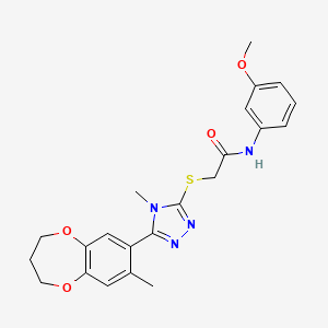 N-(3-methoxyphenyl)-2-{[4-methyl-5-(8-methyl-3,4-dihydro-2H-1,5-benzodioxepin-7-yl)-4H-1,2,4-triazol-3-yl]sulfanyl}acetamide