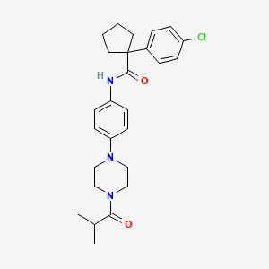 molecular formula C26H32ClN3O2 B14968363 1-(4-chlorophenyl)-N-[4-(4-isobutyrylpiperazin-1-yl)phenyl]cyclopentanecarboxamide 