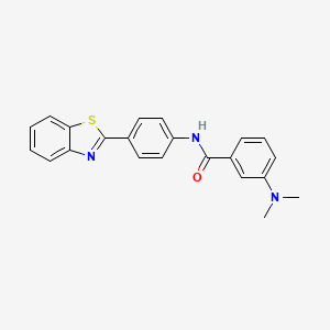 molecular formula C22H19N3OS B14968379 N-(4-(benzo[d]thiazol-2-yl)phenyl)-3-(dimethylamino)benzamide 