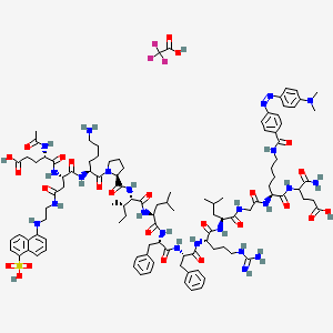 molecular formula C106H147F3N24O25S B1496840 Ac-Glu-Asp(EDANS)-Lys-Pro-Ile-Leu-Phe-Phe-Arg-Leu-Gly-Lys(DABCYL)-Glu-NH2 Trifluoroacetate 