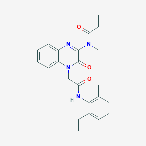 N-(4-{2-[(2-ethyl-6-methylphenyl)amino]-2-oxoethyl}-3-oxo-3,4-dihydroquinoxalin-2-yl)-N-methylpropanamide