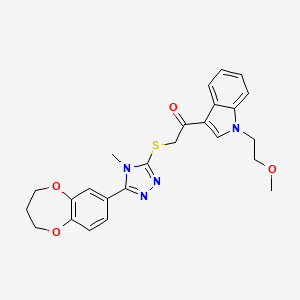 2-{[5-(3,4-dihydro-2H-1,5-benzodioxepin-7-yl)-4-methyl-4H-1,2,4-triazol-3-yl]sulfanyl}-1-[1-(2-methoxyethyl)-1H-indol-3-yl]ethanone