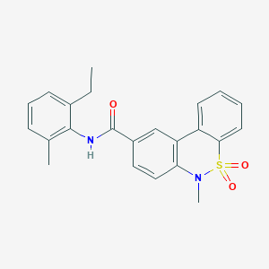 molecular formula C23H22N2O3S B14968408 N-(2-ethyl-6-methylphenyl)-6-methyl-6H-dibenzo[c,e][1,2]thiazine-9-carboxamide 5,5-dioxide 