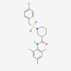 1-[(4-chlorobenzyl)sulfonyl]-N-(2,4,6-trimethylphenyl)piperidine-3-carboxamide