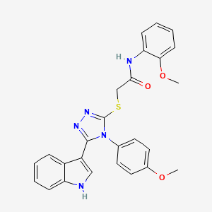 molecular formula C26H23N5O3S B14968443 2-{[5-(1H-Indol-3-YL)-4-(4-methoxyphenyl)-4H-1,2,4-triazol-3-YL]sulfanyl}-N-(2-methoxyphenyl)acetamide 