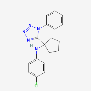 4-chloro-N-[1-(1-phenyl-1H-tetrazol-5-yl)cyclopentyl]aniline