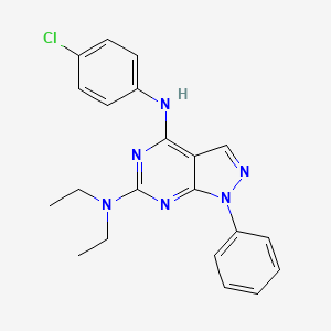 molecular formula C21H21ClN6 B14968482 N~4~-(4-chlorophenyl)-N~6~,N~6~-diethyl-1-phenyl-1H-pyrazolo[3,4-d]pyrimidine-4,6-diamine 