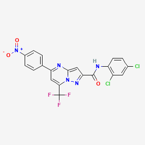 N-(2,4-dichlorophenyl)-5-(4-nitrophenyl)-7-(trifluoromethyl)pyrazolo[1,5-a]pyrimidine-2-carboxamide